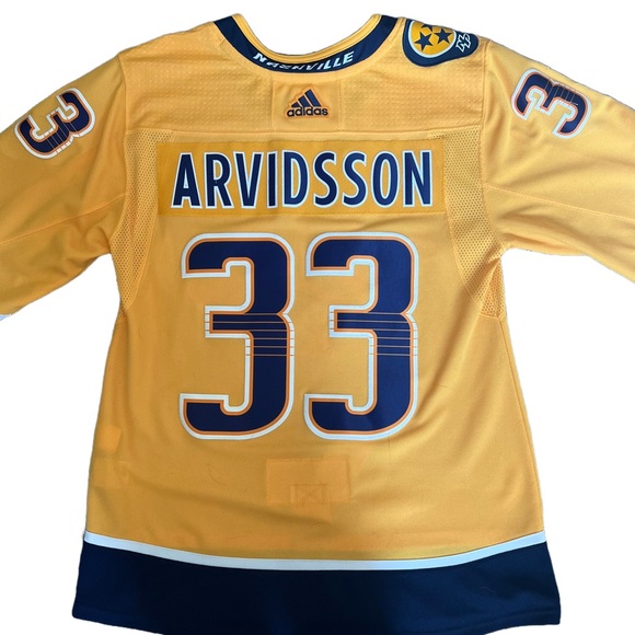 ADIDAS / NASHVILLE PREDATORS / NHL GOLD VIKTOR ARVIDSSON 33 HOME JERSEY - Picture 6 of 13
